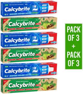 calcybrite RED Natural Care + High Calcium Toothpaste - Family Pack Toothpaste