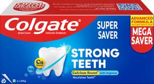 Colgate Strong Teeth Indias No.1 Toothpaste Brand, Calcium-boost for 2X Stronger Teeth Toothpaste