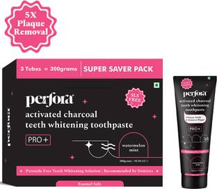 Perfora Activated Charcoal Whitening Toothpaste, Watermelon Mint Flavor , Enamel Safe Toothpaste