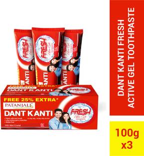 PATANJALI Dant Kanti Fresh Active Gel Toothpaste with Mint Crystal Toothpaste