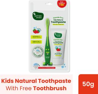 Mother Sparsh 100% Natural Toothpaste for Kids, Strengthen Gums, Anti Cavity + Enamel Care Toothpaste