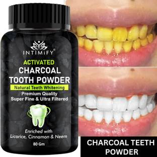 INTIMIFY Charcoal Teeth Whitening Powder For Bad Breath and Clean Teeth