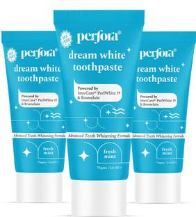 Perfora Dream White Toothpaste for Adults-75 gm|SLS Free & Instant Teeth Whitening Toothpaste