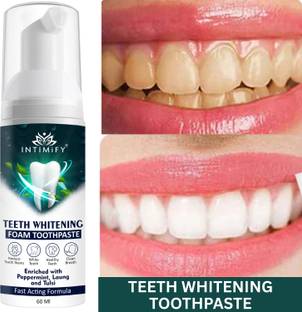 INTIMIFY Teeth Whitening Foam Toothpaste, Stain Removal, Helps Prevent Bad Breath Toothpaste