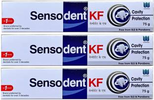 sensodent KF Medicated Foaming Dental Gel - 3 x 75g Packs Toothpaste