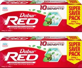 Dabur Red Ayurvedic Paste (Combo Pack 1+1, 500g-each) Toothpaste