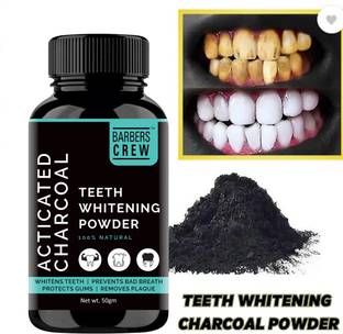 Barbers Crew Teeth Whitening Charcoal Powder Stain and Yellow Teeth Remove-