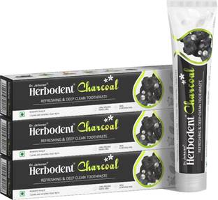 Dr. Jaikaran Herbodent Charcoal Toothpaste with Activated Bamboo and Orgaincs Herbs Toothpaste