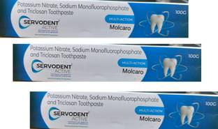 MOLCARO SERVODENT ACTIVE MULTI ACTION TOOTHPASTE PACK OF 3 Toothpaste