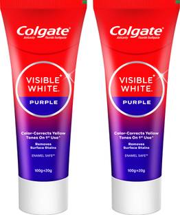Colgate Visible White Purple Tooth paste, Color-Corrects Yellow Tones on 1st Use^ Toothpaste