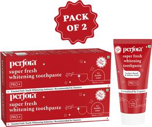Perfora Super Fresh Teeth Whitening & Active Freshness Toothpaste, SLS & Fluoride Free Toothpaste