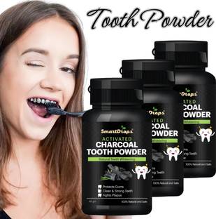 smartdrops Charcoal Teeth Whitening Powder for Sensitive Teeth|For Yellow Strain&Bad Breath