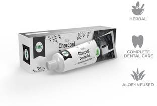 IMC Aloe Charcoal Dental Gel - for Healthy Gums, Fresh Breath and Whitened Teeth Toothpaste