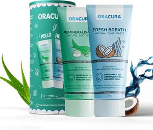 ORACURA Natural Toothpaste for Remineralisation & Fresh Breath (Aloevera + Coconut) Toothpaste