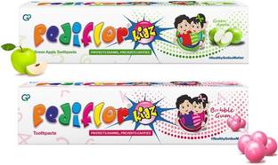 PEDIFLOR Bubble Gum and Green Apple Combo Toothpaste