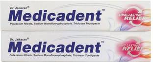 Dr. Jaikaran Medicadent Toothpaste Tripple action formula for Teeth sensitivity, Decay & Cavity Protection Pack Of 2 Toothpaste