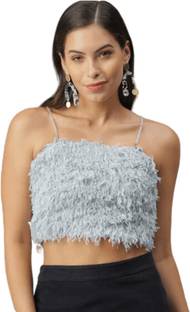mystify Casual Self Design Women Blue Top