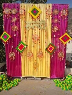 SellPlus Backdrop Setup for Mehndi & Haldi, Marrige, Pooja, ganpati, Home Decoration Toran