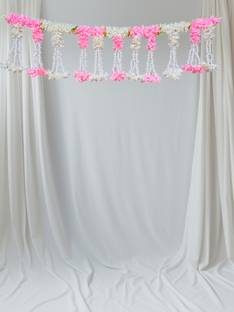 Jack Lawrence Handcrafted Pink and White Flower Toran for Door Decoration – Traditional Toran Toran