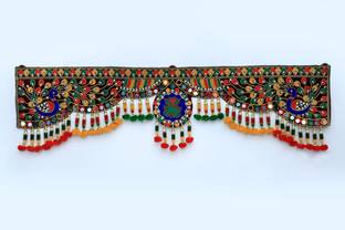 BLACK BERLIN Traditional Door Hanging Bandarwal Toran for Beautiful Peacock with Ganesha Toran