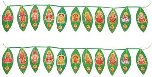 DigiRake Artificial Mango Leaf Thoran - Showcasing Multiple Indian God Photos (Pack of 2) Toran