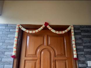 snehatrends 1PC Off White Real Look Jasmine Flower With Rose Torana/Garland for Home/Office Toran