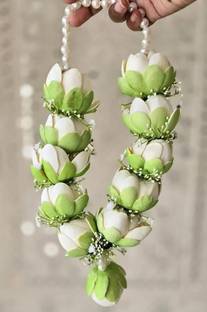SellPlus Designer Artificial Foam Lotus Flower Garland | Puja Mala | for Photo Frames Toran
