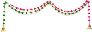 क्राफ्टवटिका CraftVatika Pom Pom String Hangings Latkans with Bells for Wall Door Home तोरन
