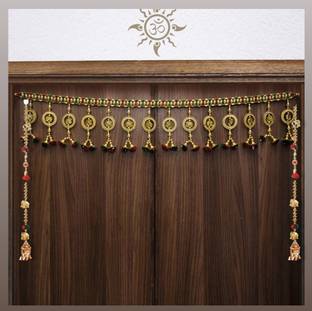 The Art Hub The Art Hub(Set of 2) Golden Elephant Toran & Pair of Elephant Latkan(3 FT) Toran