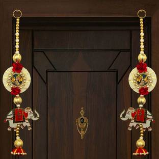 Buyent Enterprises elephant radha krishna toran for home decoration side door hangings for diwali Toran