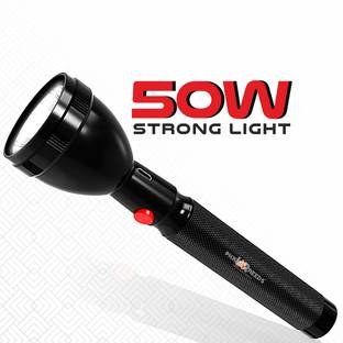 BRIGHT LIGHT ONLITE Long Range Torch 2X Power Low / High Beam Mode Lithium Battery Cell Metal Body Torch