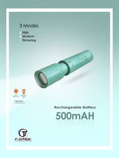 PLSUPREME mini pocket rechargeable torch light with 3 different mode|LED Torch light Torch