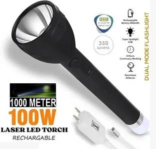 Dazzel Flex Rechargeable 2 In 1 Torch Light Battery 2000mAh Flash With Back Light Torch