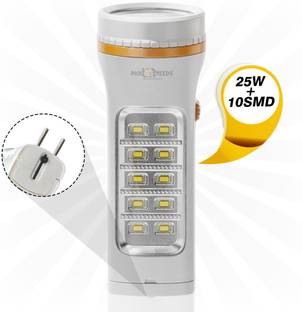 Daily Needs Shop Rechargeable Emergency Long Range 25W+10SMD LED Torch & Search Light Torch