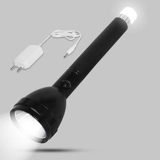 CRENTILA 2 In 1 Long Range 50 Watt Led Torch With Back Light Duel Battery Torch