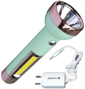 JY-SUPER Care 4 Mode 2 In1 Plastic LED Light and 1 COB Side Flashlight with Charger Torch