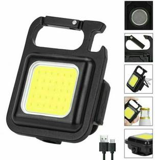 Care 4 LED COB Mini Flashlights Bright USB light with keychain Torch