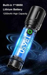 Dotcom Metal Led Torch Light Long Range 2 Km With Type C Charging Port Torch