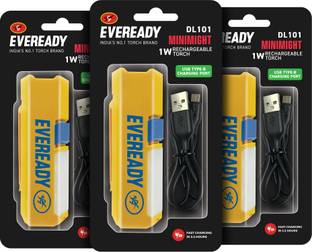 EVEREADY DL 101 Minimight, 1W + 2W Sidelight, Pocket-Friendly Hexagonal Design Torch