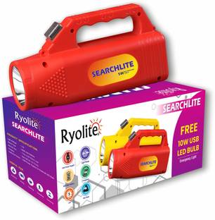 Ryolite Rechargeable Searchlight LED Night Torch, 1.5 km long Range, Runtime 14 hrs Torch
