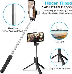 Storia Stia Bluetooth Extendable Selfie with Wireless Tripod Torch