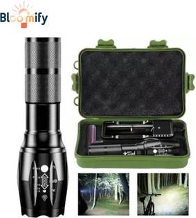 BloomiFy BMT-M6 Rechargeable Torch High-Quality LED with 5 Lighting Modes & Zoom Function Torch