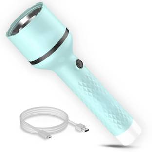 Aubade High Power Led Rechargeable Long Range Up to 1 Km Waterproof 8 hrs Torch Emergency Light