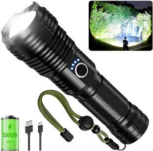 CRENTILA 376(ZOOMABLE METAL TORCH)5 Modes Flashlight, Super Bright LED Light 100W Torch Torch