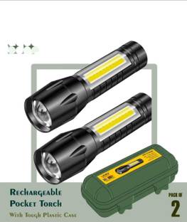 99Drops (Pack of 2) Min Pocket usb metal Torch (Black, 9.3 cm, ) Torch
