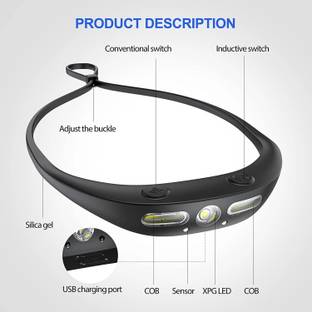 Care 4 LED Long Range camping Headlamp Rechargeable Torch