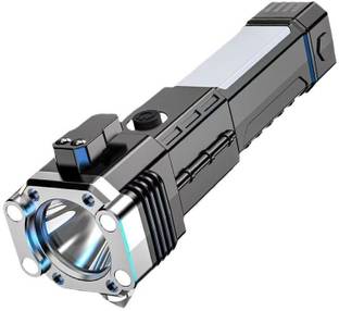 WBD LED Ultra Bright Torch With Flashlight Rechargeable with Glass Breaker Hammer Torch