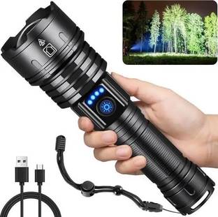 CRENTILA M983 Metal Zoomable 5 Mode Flashlight Torch Light & Type-C Cable Torch