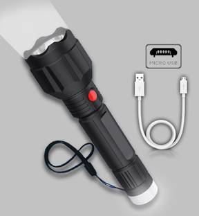 iDOLESHOP Lithium Battery Hi - 20 Watt Bright Led Flashlight With Nigh Light Hand Torch