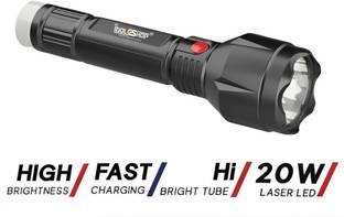 iDOLESHOP Long Range Lithium battery LED torch with backlight Rechargeable Torch